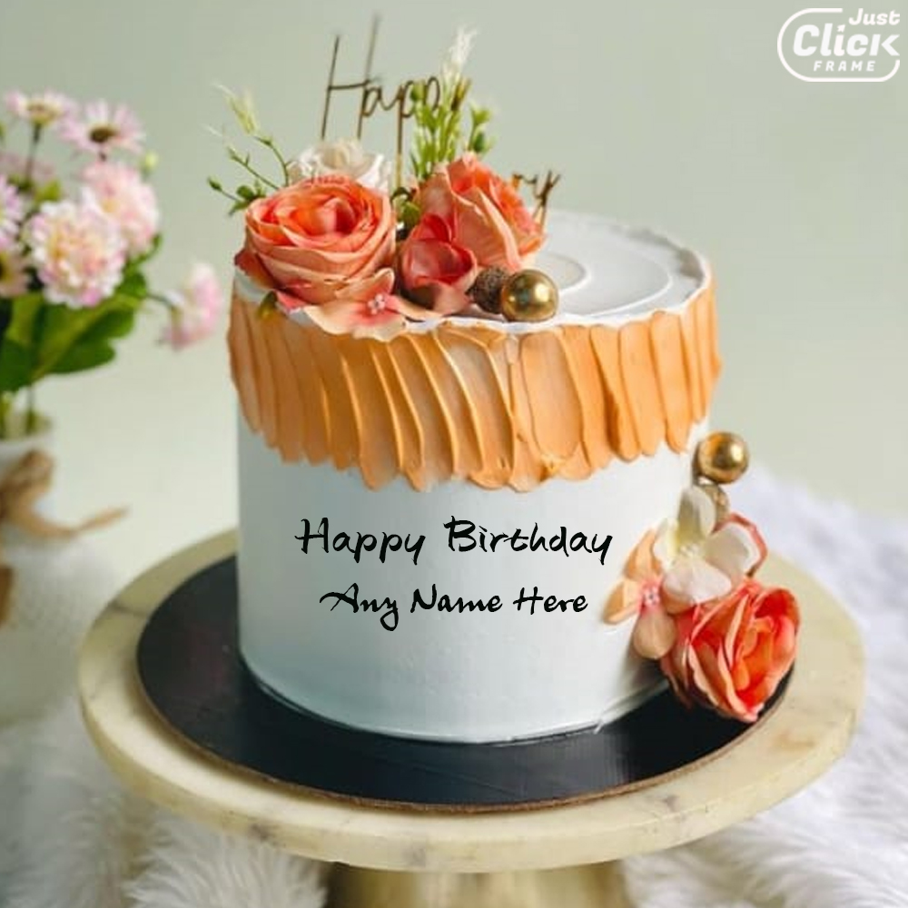 Personalized Happy Birthday Greeting Cake With Name Edit - Justclickframe